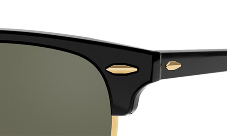 Ray Ban Clubmaster 55mm Polarized Square Sunglasses In Black