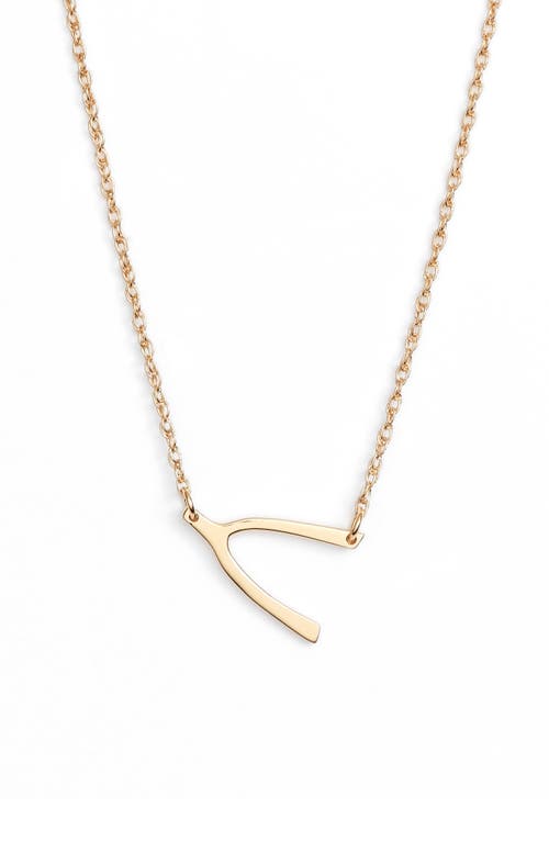 Jennifer Zeuner Lily Wishbone Pendant Necklace in Gold Vermeil