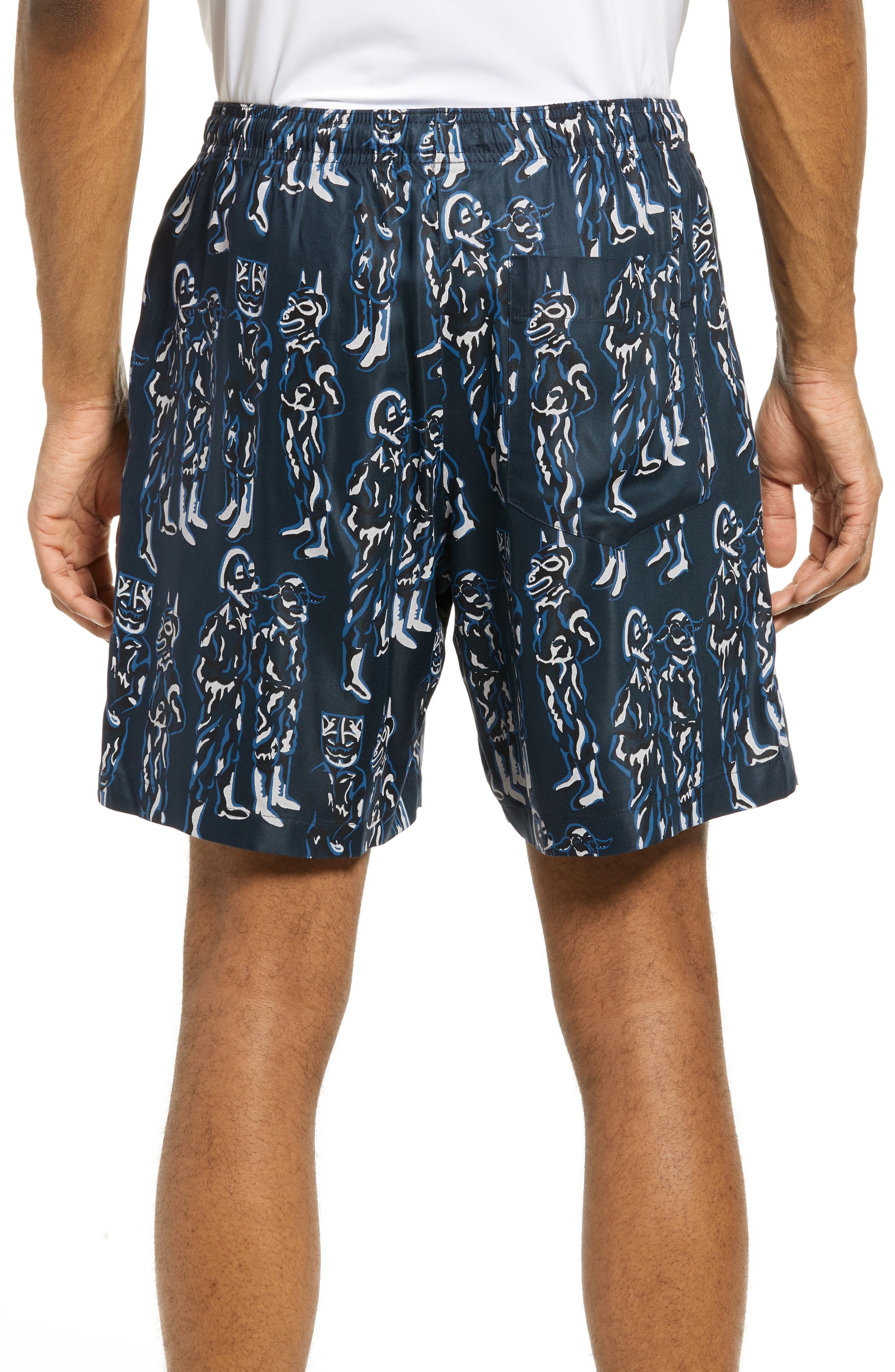 WOOD WOOD Elton Jc Drapy Twill Shorts in Navy Mens Clothing Shorts Casual shorts Blue for Men 