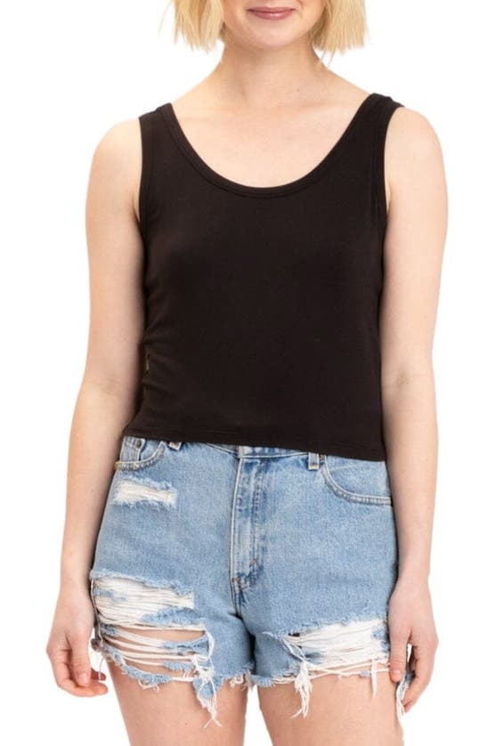 Shop Threads 4 Thought Mirabel Luxe Jersey Crop Tank In Black