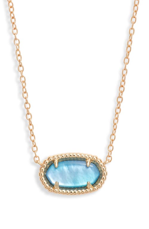 Shop Kendra Scott Elisa Ridge Frame Pendant Necklace In Gold/indigo Watercolor