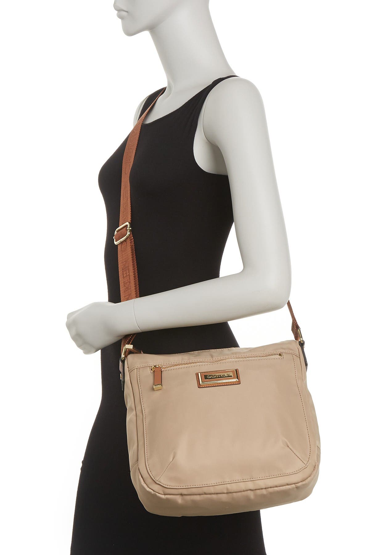 Calvin Klein Belfast Dressy Nylon Messenger Bag In Open Brown1