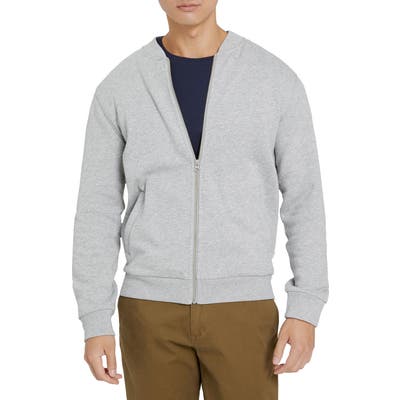 Frank And Oak Fleece Bomber Jacket, Grey