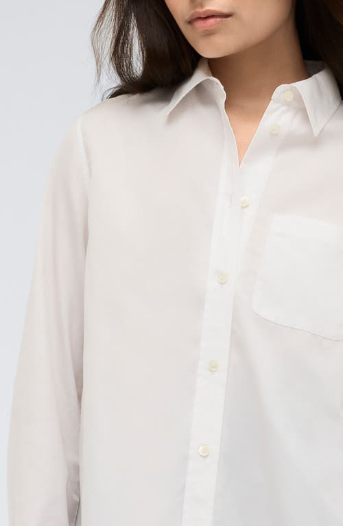 Shop Kenneth Cole Oversize Long Sleeve Button-up Shirt In Pure White