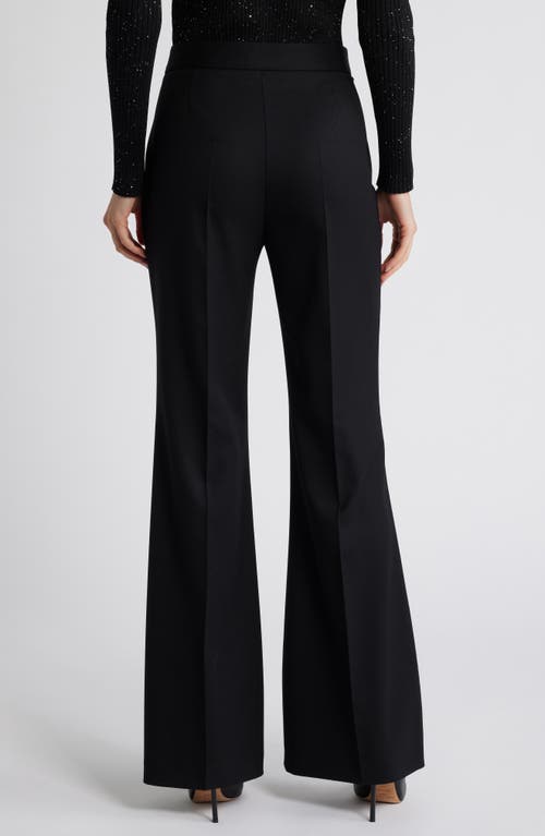 Shop Hugo Boss Boss Talia Wool Blend Flare Pants In Black