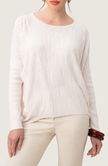 Trina Turk Pristine High-low Sweater In Cream