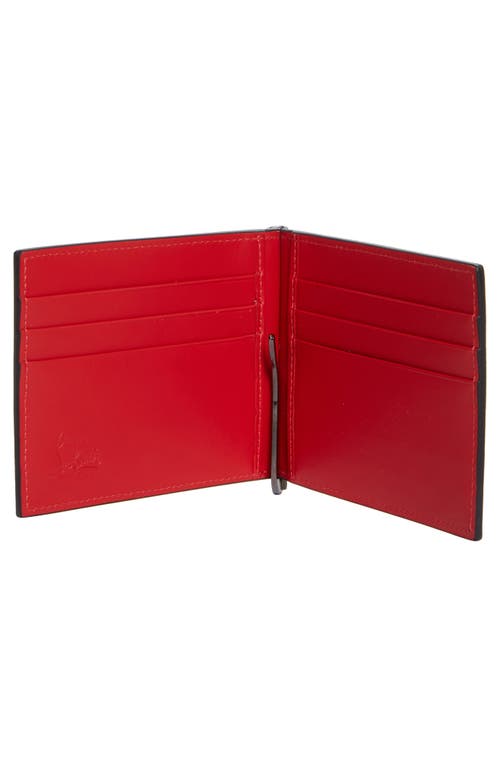 Christian Louboutin Groovy Full-grain Leather Billfold Wallet With Money Clip In Black/black