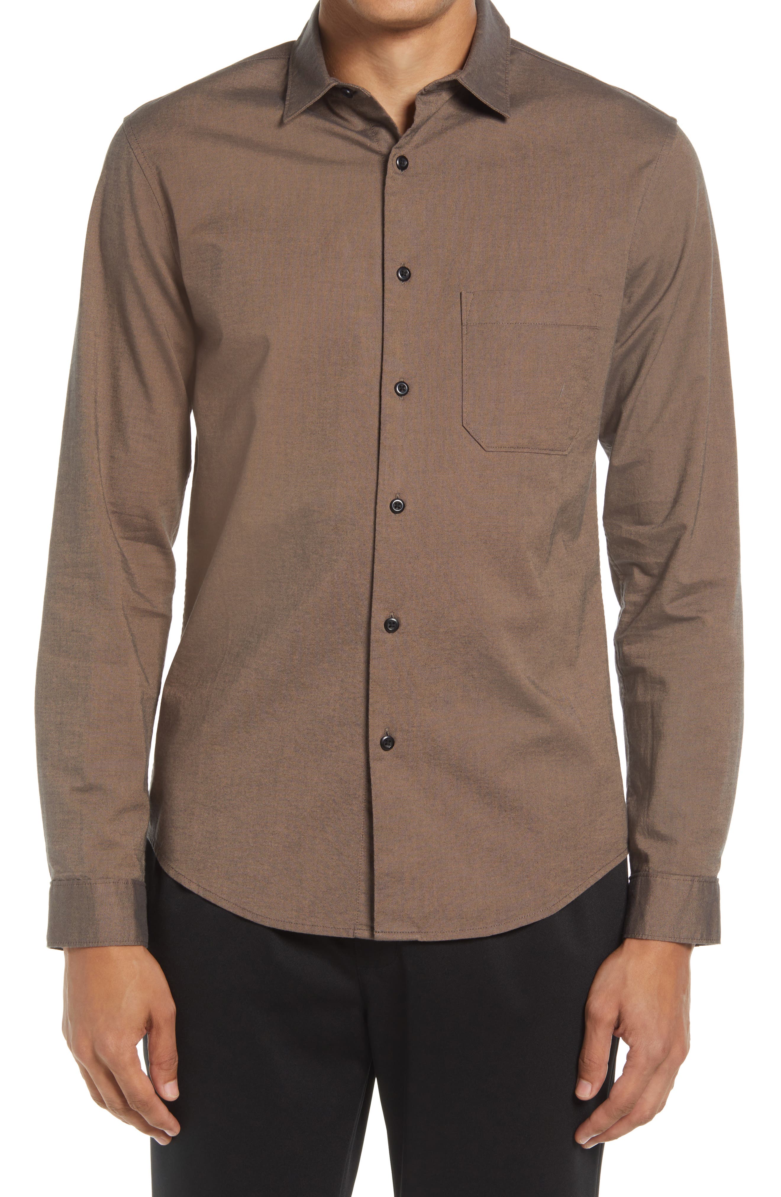 brown button up long sleeve
