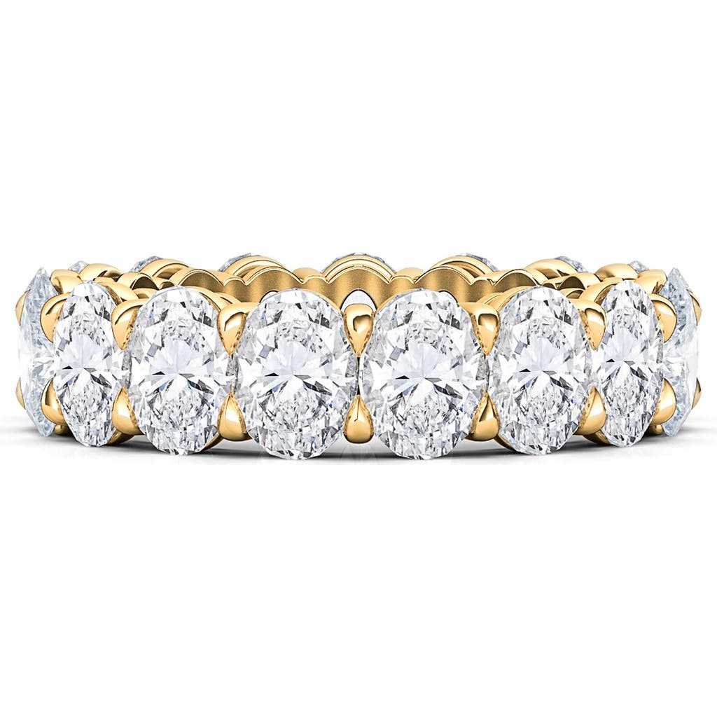 Hautecarat Oval Cut Lab Grown Diamond Eternity Band In Yellow Gold