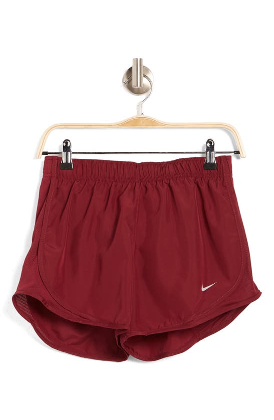 Nike Dri-fit Tempo Running Shorts In Dark Beetroot/ Wolf Grey
