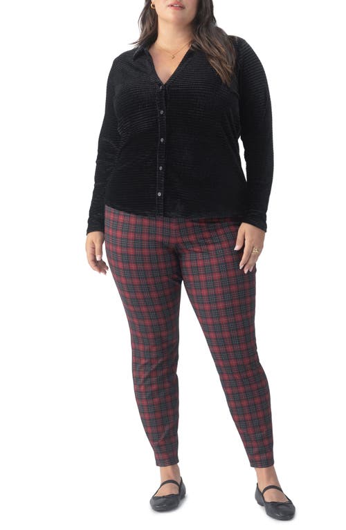 Shop Sanctuary Runway Plaid Ponte Pocket Leggings In Mars Red