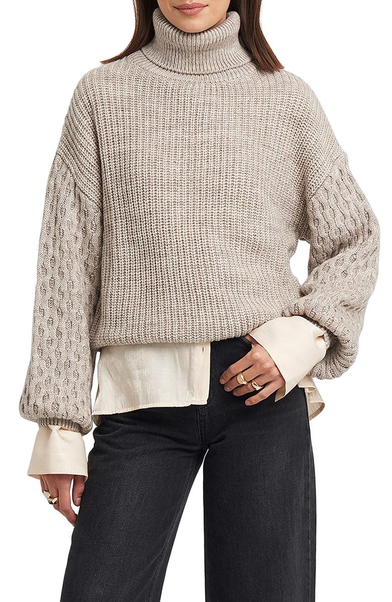 Nordstrom Mixed-knit Turtleneck Sweater