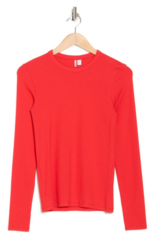 Shop Nordstrom Everyday Stretch Pima Cotton Ribbed T-shirt In Red Chinoise