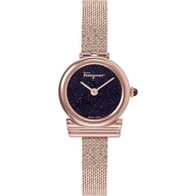 Salvatore Ferragamo Gancini Holiday Capsule Mesh Strap Watch, 22Mm