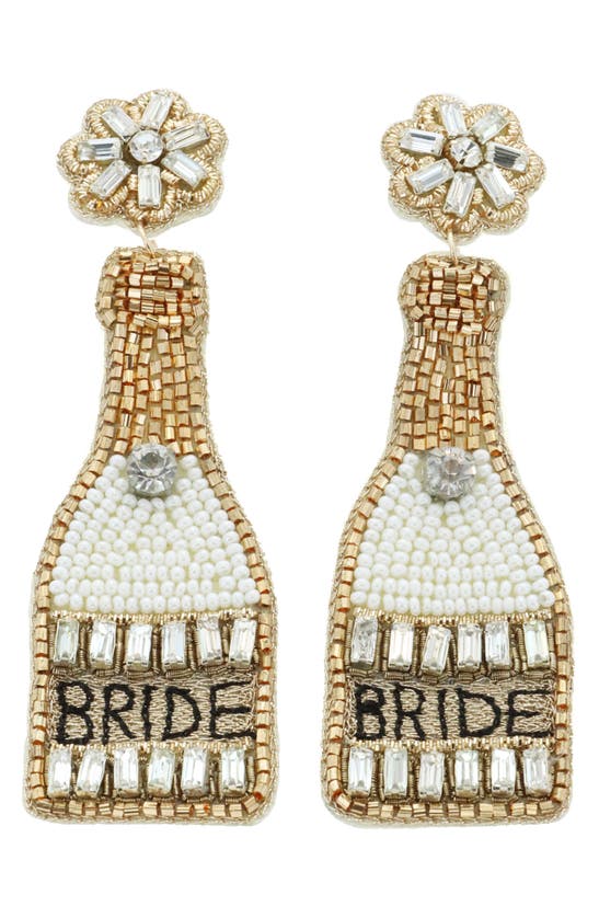 Shop Panacea Bride Bottle Drop Earrings In White