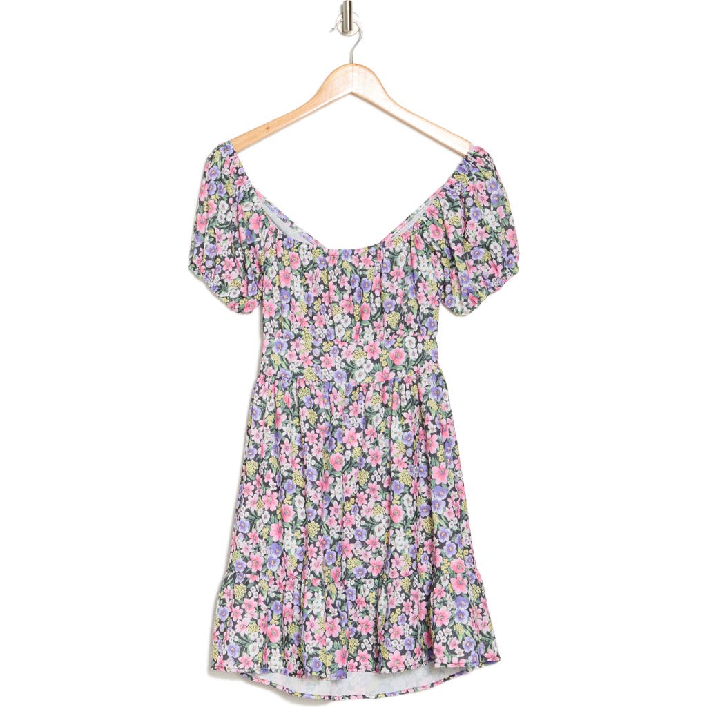 Shop Velvet Torch Floral Puff Sleeve Babydoll Dress In Ditsy Floral