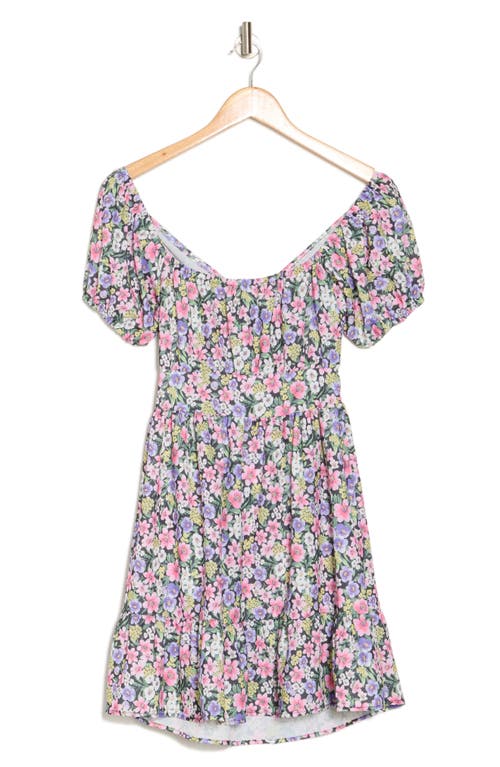 Shop Velvet Torch Floral Puff Sleeve Babydoll Dress In Ditsy Floral