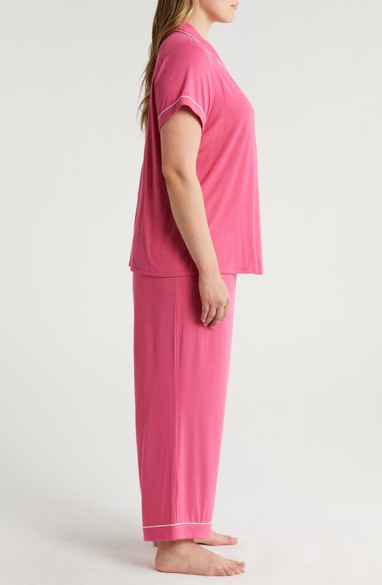 Shop Nordstrom Moonlight Crop Pajamas In Pink Carmine