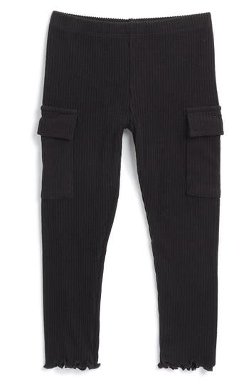 Design History Kids' Rib Cargo Leggings In Black