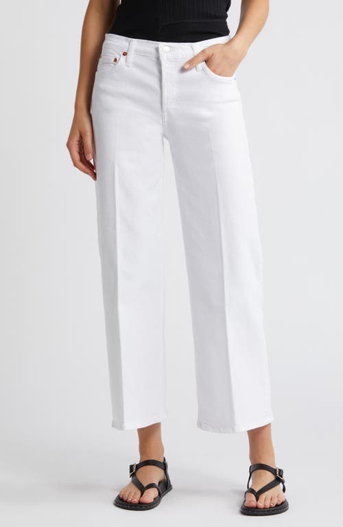 Re/Done Mid Rise Ankle Wide Leg Jeans White at Nordstrom,