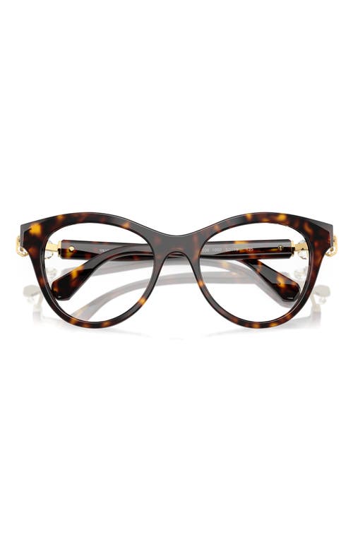 Swarovski 52mm Round Optical Glasses In Dark Havana