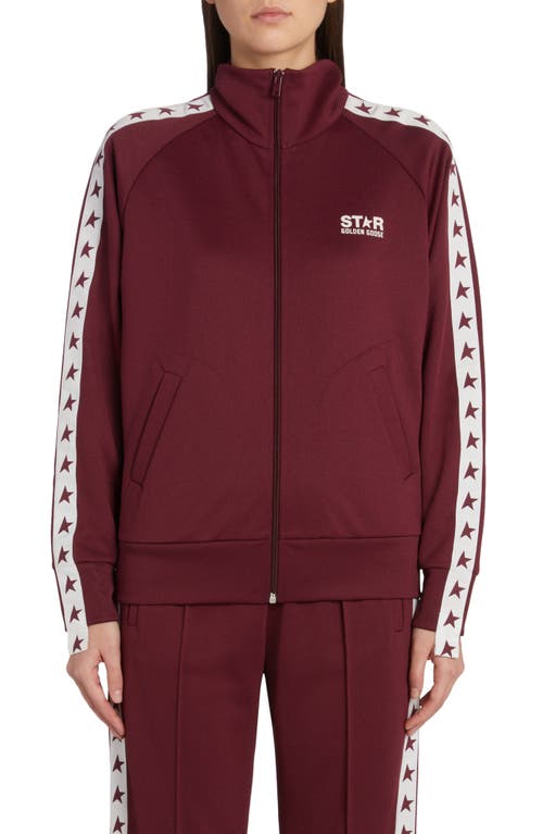 Shop Golden Goose Star Logo Track Jacket In Windsor Wine/white