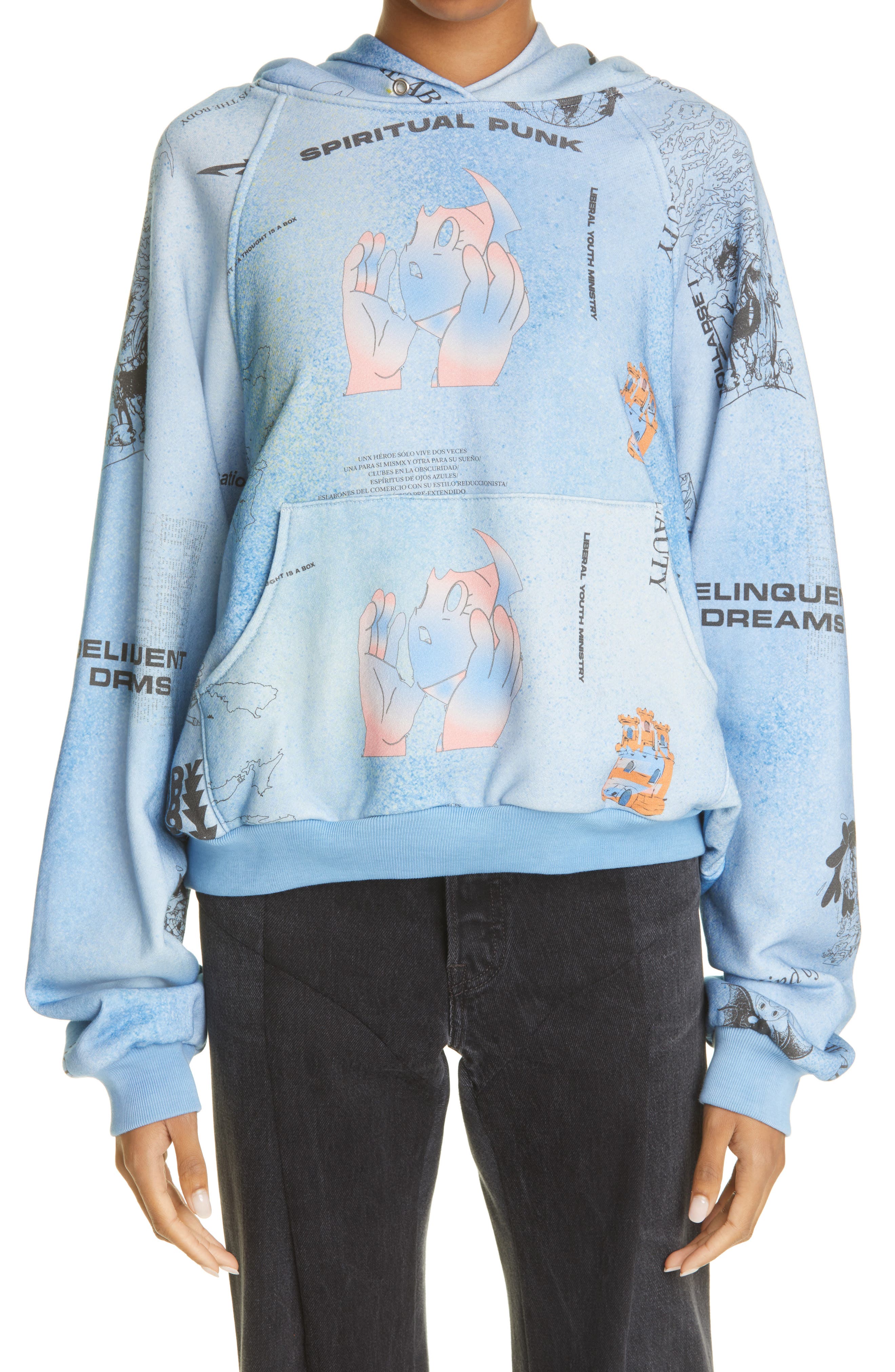 Liberal Youth Ministry Escudo Distressed Sweater in Blue