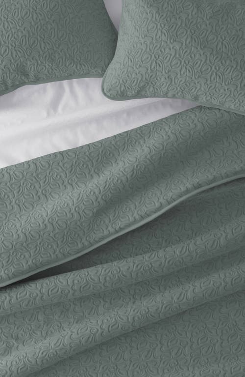 Homespun 3-piece Floral Stitch Quilt Set In Eucalyptus