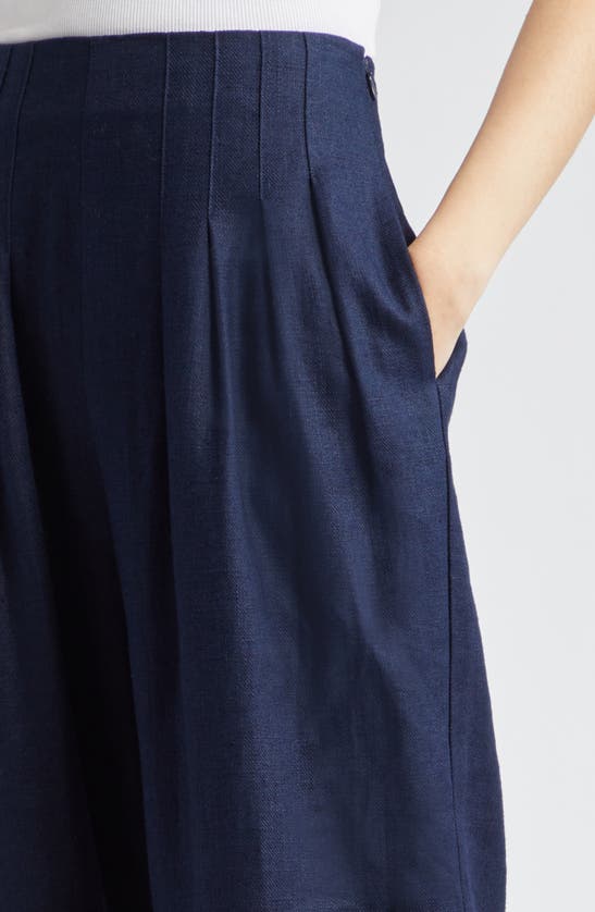 Shop Ramy Brook Dalia Pleated Wide Leg Pants In Spring Navy