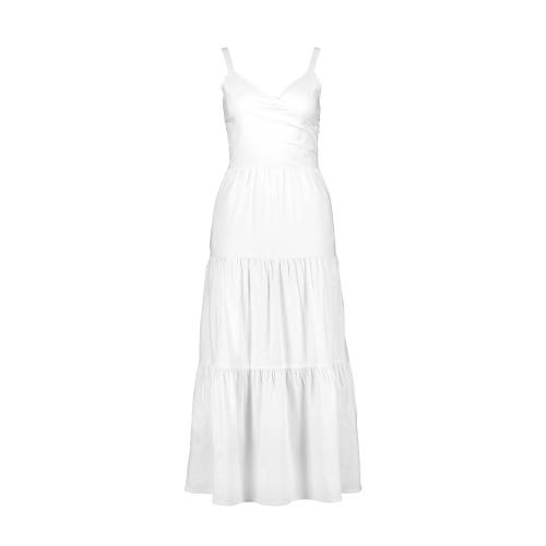 Hope & Henry Womens' Sleeveless Tiered Wrap Dress, Womens In White