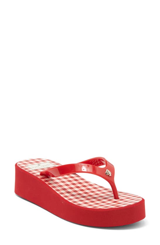 Kate Spade Elena Platform Sandal In Gingham Lava Falls