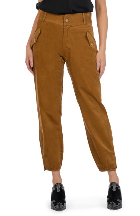 Roxy Khaki Tan Corduroy Cropped Capri Pants 100% Cotton Size 7