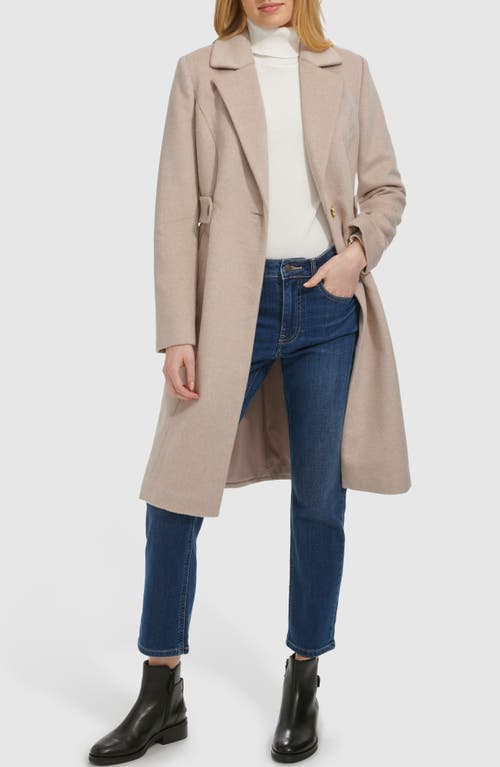 Shop Cole Haan Slick Wool Blend Coat In Bone