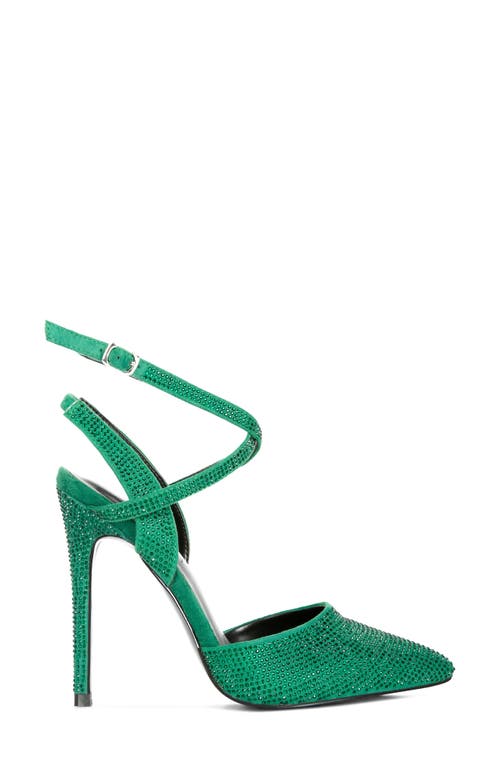 Rag & Co Charmer Rhinestone Stiletto Pump In Green