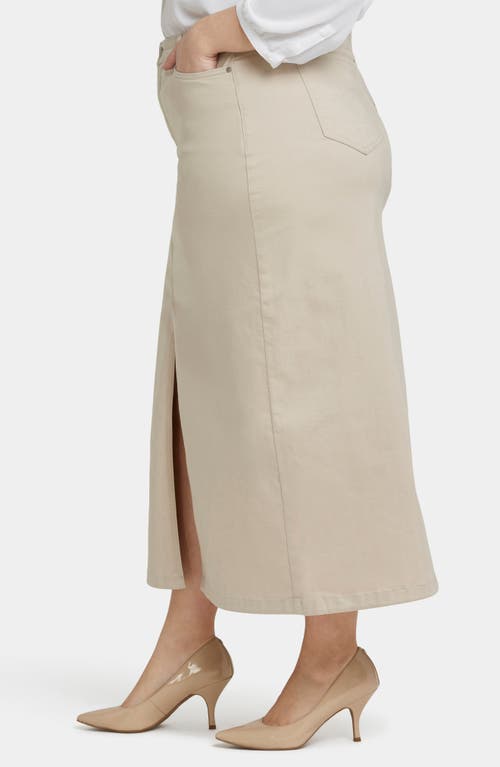 Nydj High Waist Slit Front Denim Maxi Skirt In Feather