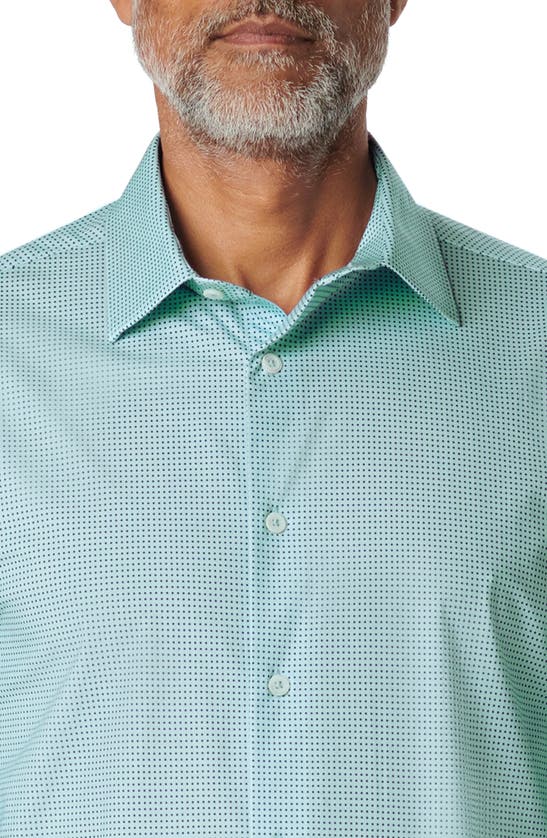 Shop Bugatchi James Ooohcotton® Pin Dot Print Button-up Shirt In Mint