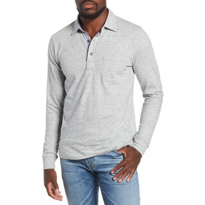 Faherty Luxe Heather Long Sleeve Polo