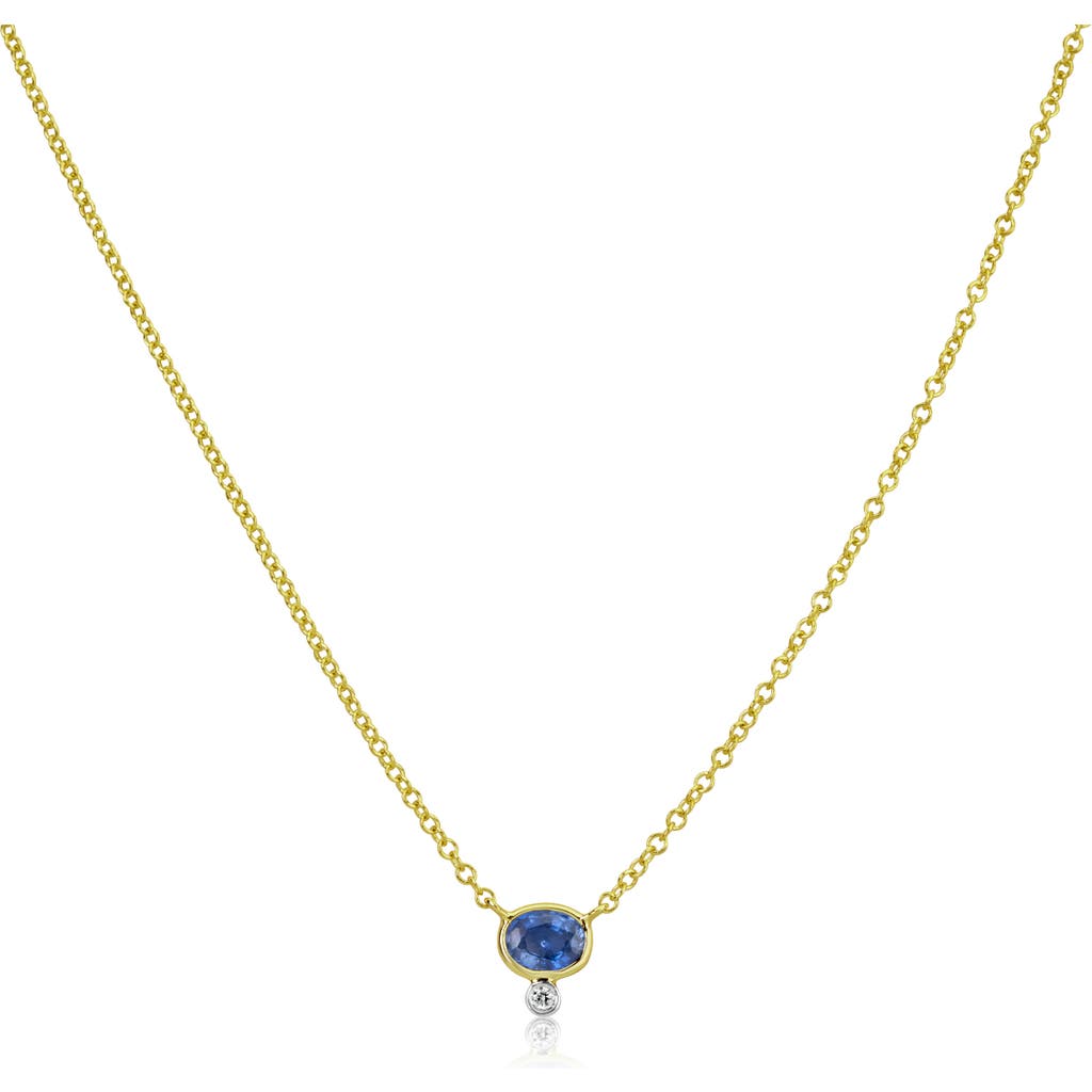 Meira T Sapphire & Diamond Pendant Necklace In Gold