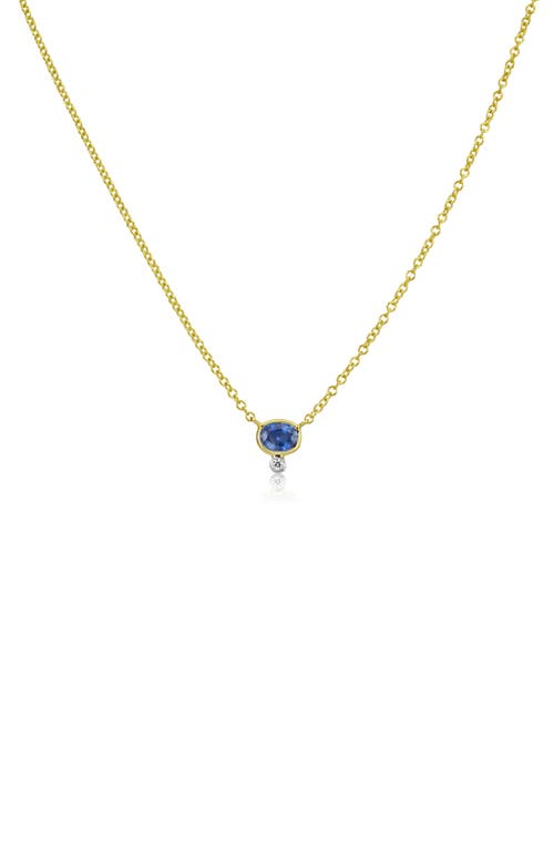 MEIRA T MEIRA T SAPPHIRE & DIAMOND PENDANT NECKLACE 