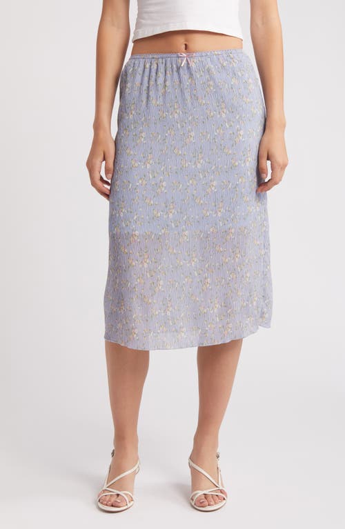 All Favor Floral Crinkle Midi Skirt at Nordstrom,