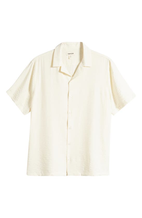 Open Edit Relax Camp Shirt In Ivory Egret