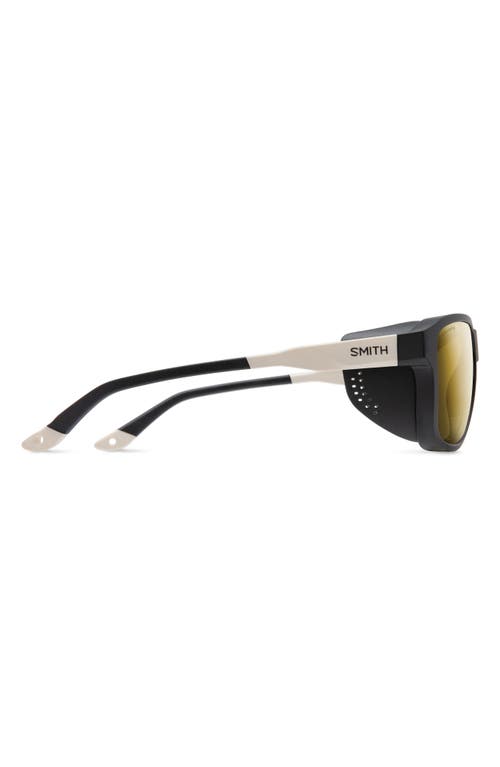 Smith Embark 58mm Chromapop™ Polarized Square Sunglasses In Matte Black/gardenia White