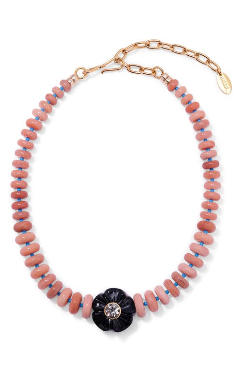Peach Blossom Beaded Necklace in Pink Multi