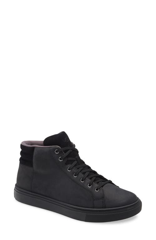 UGG(R) Baysider Waterproof High Top Sneaker in Black Leather