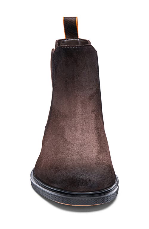 Santoni Detoxify Suede Chelsea Boots In Dark Brown
