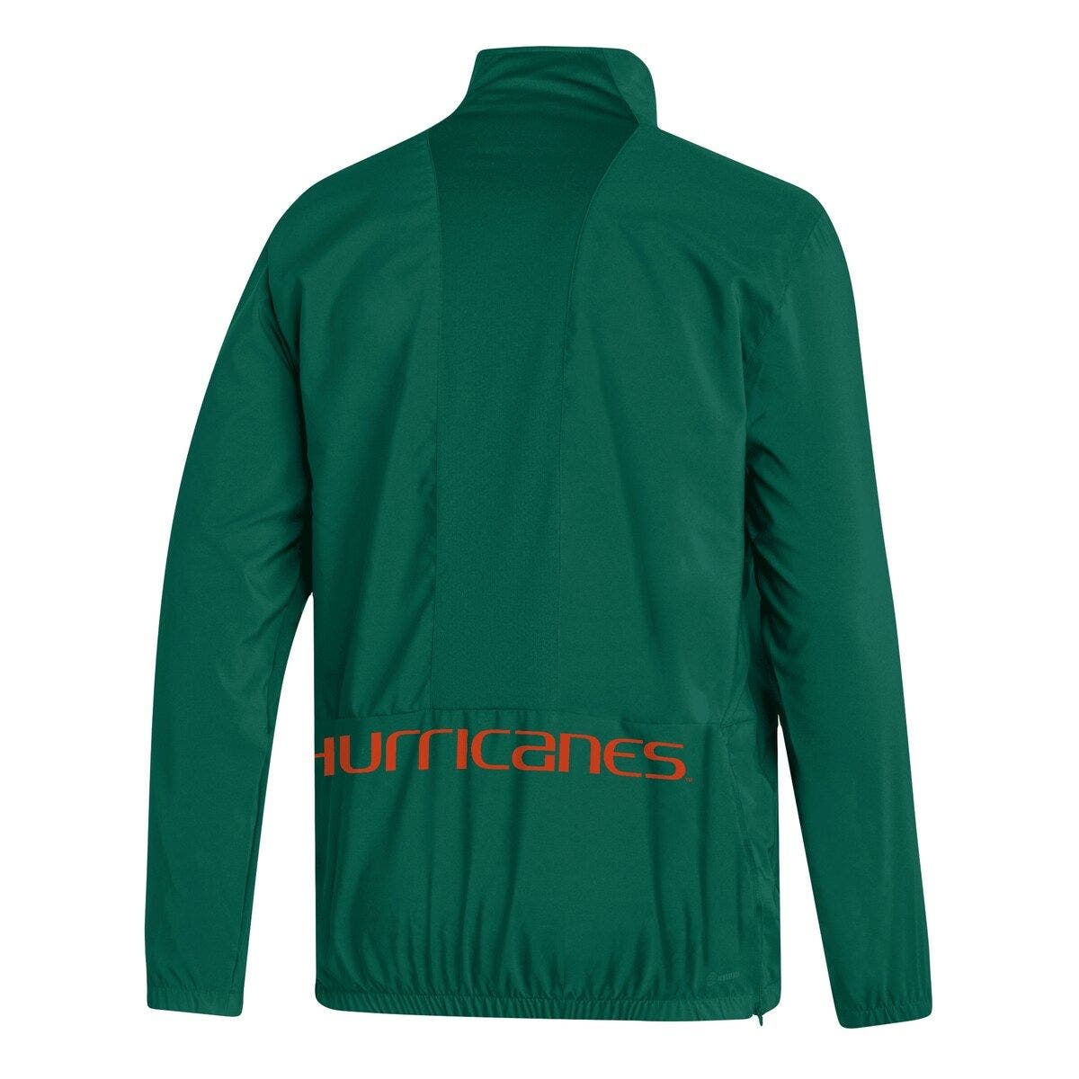 adidas Men's adidas Green Miami Hurricanes AEROREADY HalfZip Jacket