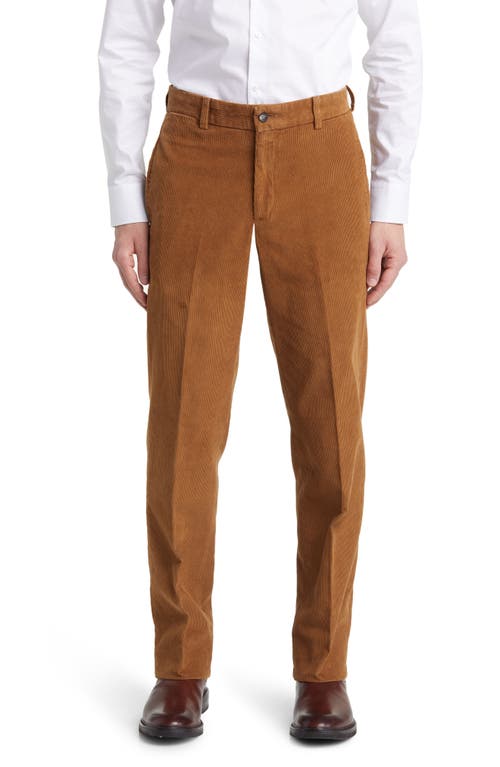 Berle Flat Front Corduroy Dress Pants Tobacco at Nordstrom,