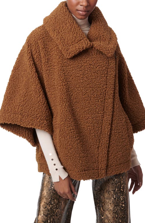 Shop Bernardo Faux Shearling Cape Jacket In Camel