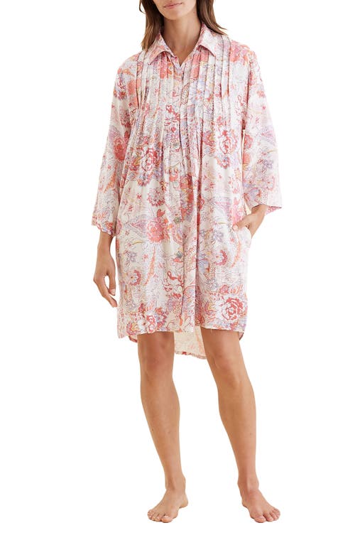 Shop Papinelle Ella Cosy Pleated Nightgown In Strawberry