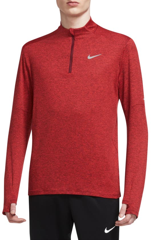 Nike Dri-fit Element Half Zip Running Pullover In Red